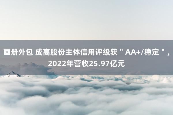 画册外包 成高股份主体信用评级获＂AA+/稳定＂，2022年营收25.97亿元