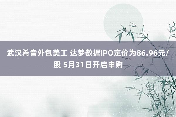 武汉希音外包美工 达梦数据IPO定价为86.96元/股 5月31日开启申购