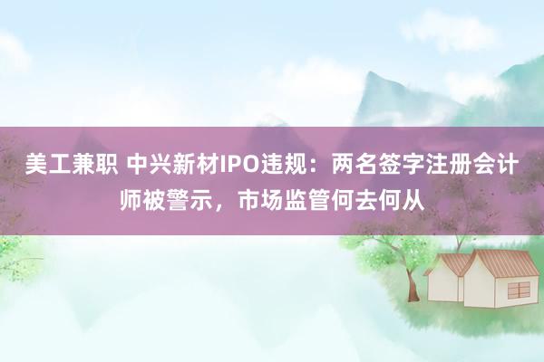 美工兼职 中兴新材IPO违规：两名签字注册会计师被警示，市场监管何去何从